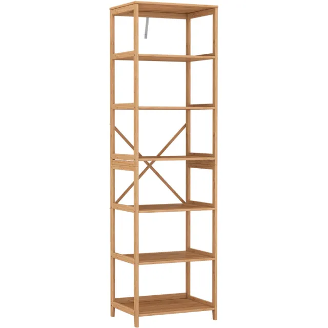 Vicco Novaro Boekenkast – 48.3 x 166.5 cm met 7 compartimenten Bamboe