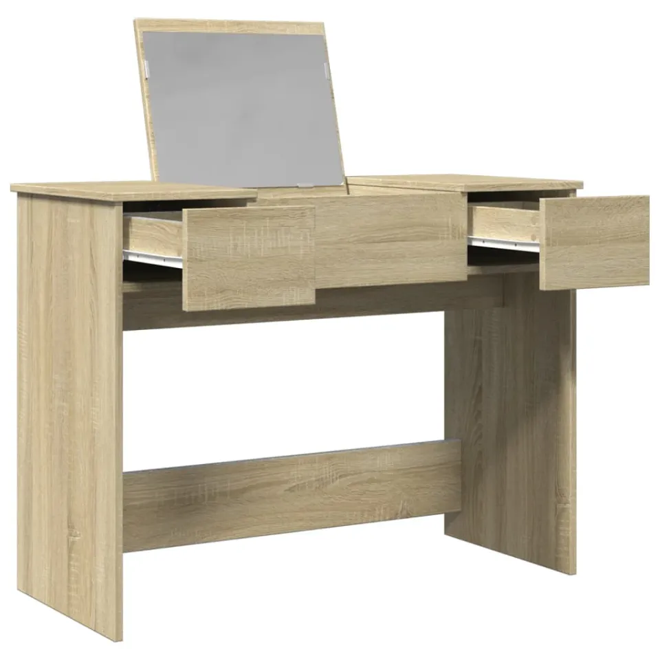 vidaXL Kaptafel met spiegel 100x45x76 cm sonoma eikenkleurig, foto 4