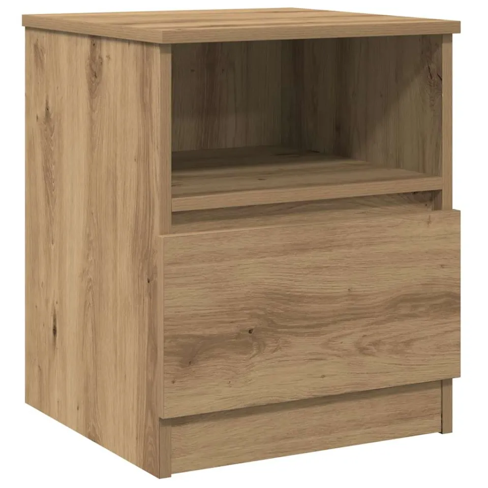 vidaXL Nachtkastjes 2 st 40x40x50 cm bewerkt hout artisanaal eiken, foto 4
