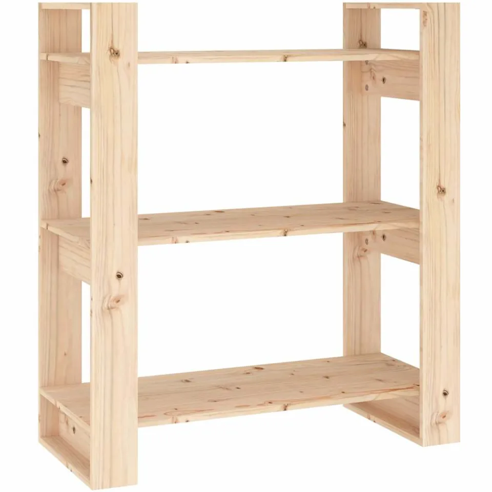 vidaXL Boekenkast/kamerverdeler 80x35x91 cm massief grenenhout Bruin