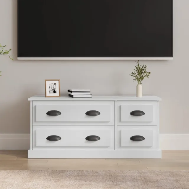 vidaXL Tv-meubel 100x35,5x45 cm bewerkt hout hoogglans wit