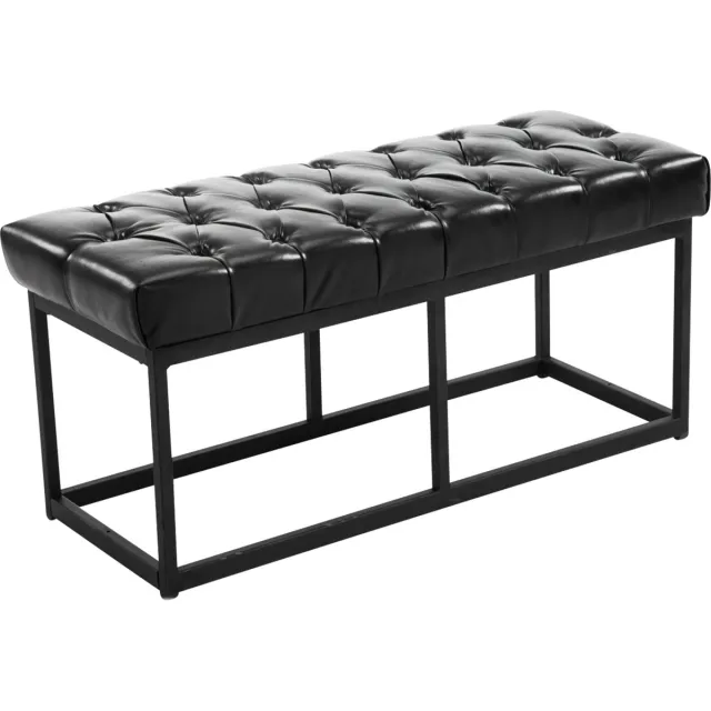 CLP Zitbank AMUN - bekleed en benopt, kunstleer zwart 100 cm