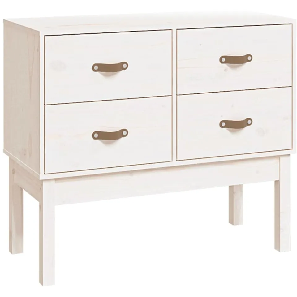 vidaXL Wandkast 90x40x78 cm massief grenenhout wit