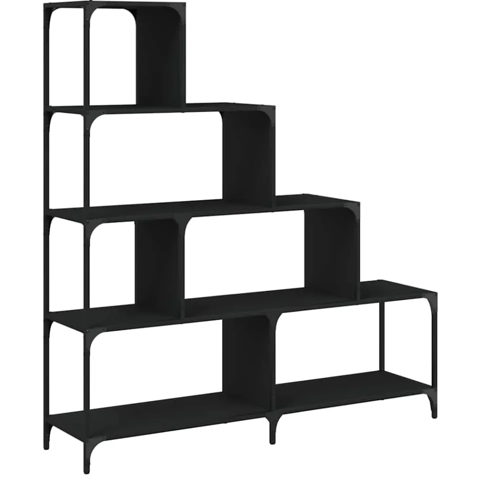 vidaXL Boekenkast 4-laags 139x33,5x149 cm bewerkt hout zwart, foto 3