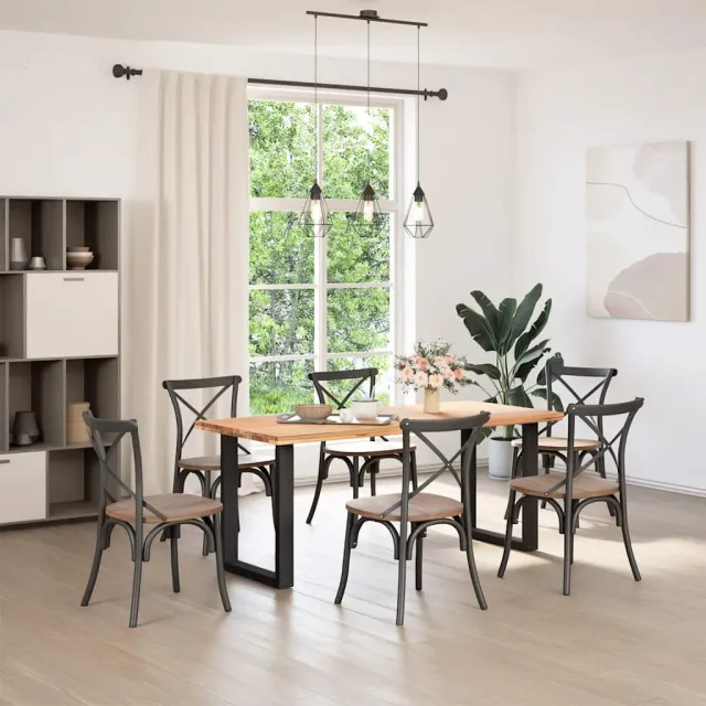vidaXL Eettafelpoten 2 st U-vormig 70x(72-73) cm staal zwart