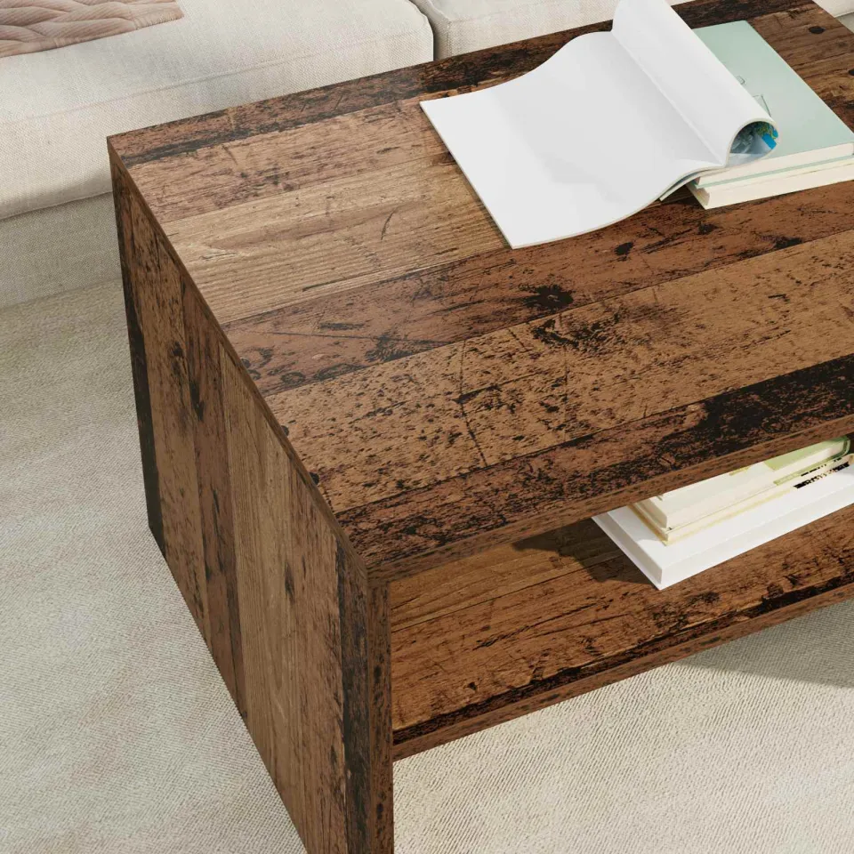 vidaXL Salontafel Oudhout 60 x 50 x 40 cm Bewerkt hout bruin, foto 4