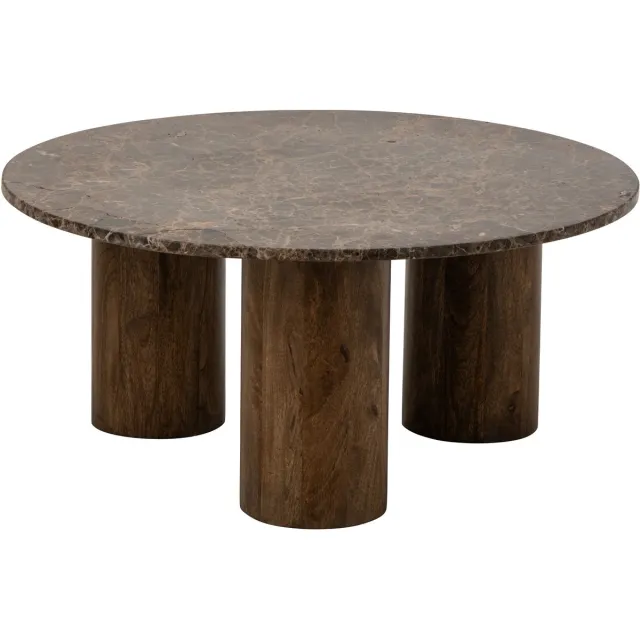 J-Line Ronde salontafel - marmer - bruin