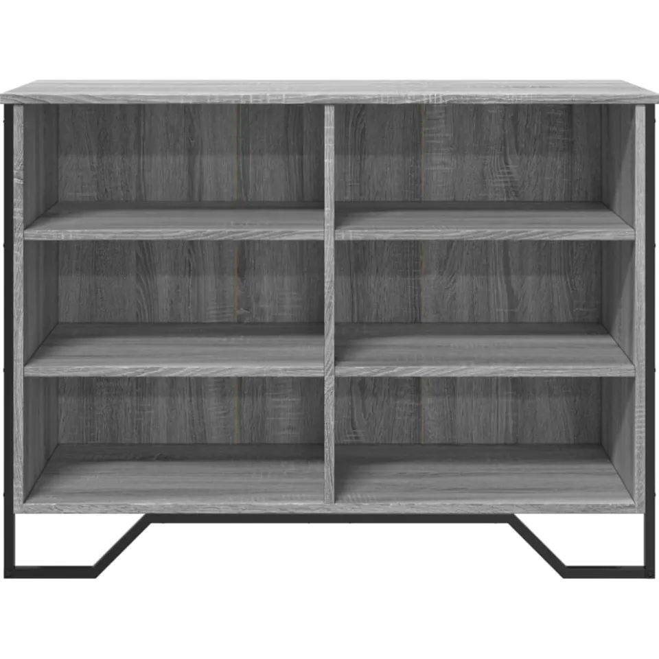 vidaXL Dressoir 101x35,5x74,5cm bewerkt hout grijs sonoma eikenkleurig, foto 4