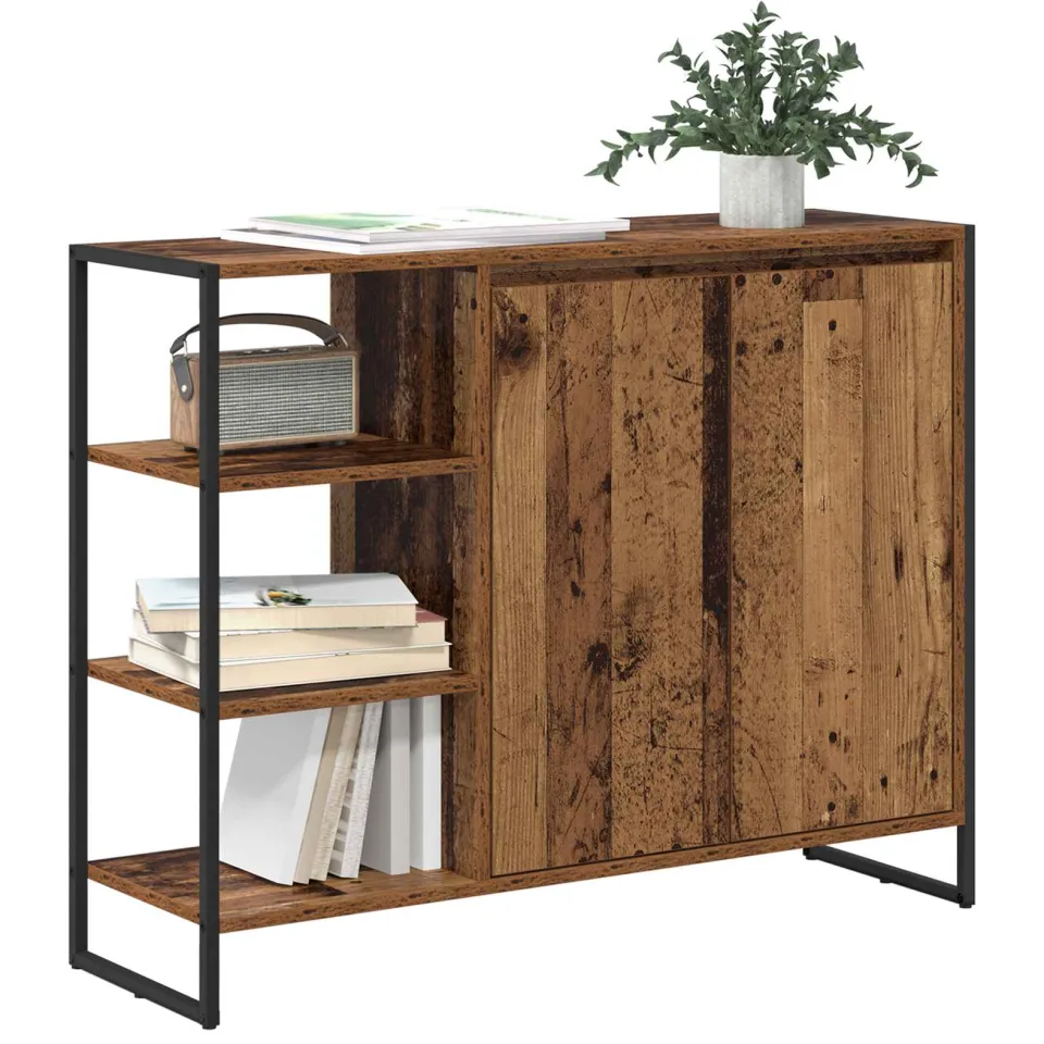vidaXL Bijzetkast Oud Hout 96.5 x 30 x 75 cm Bewerkt hout Bruin