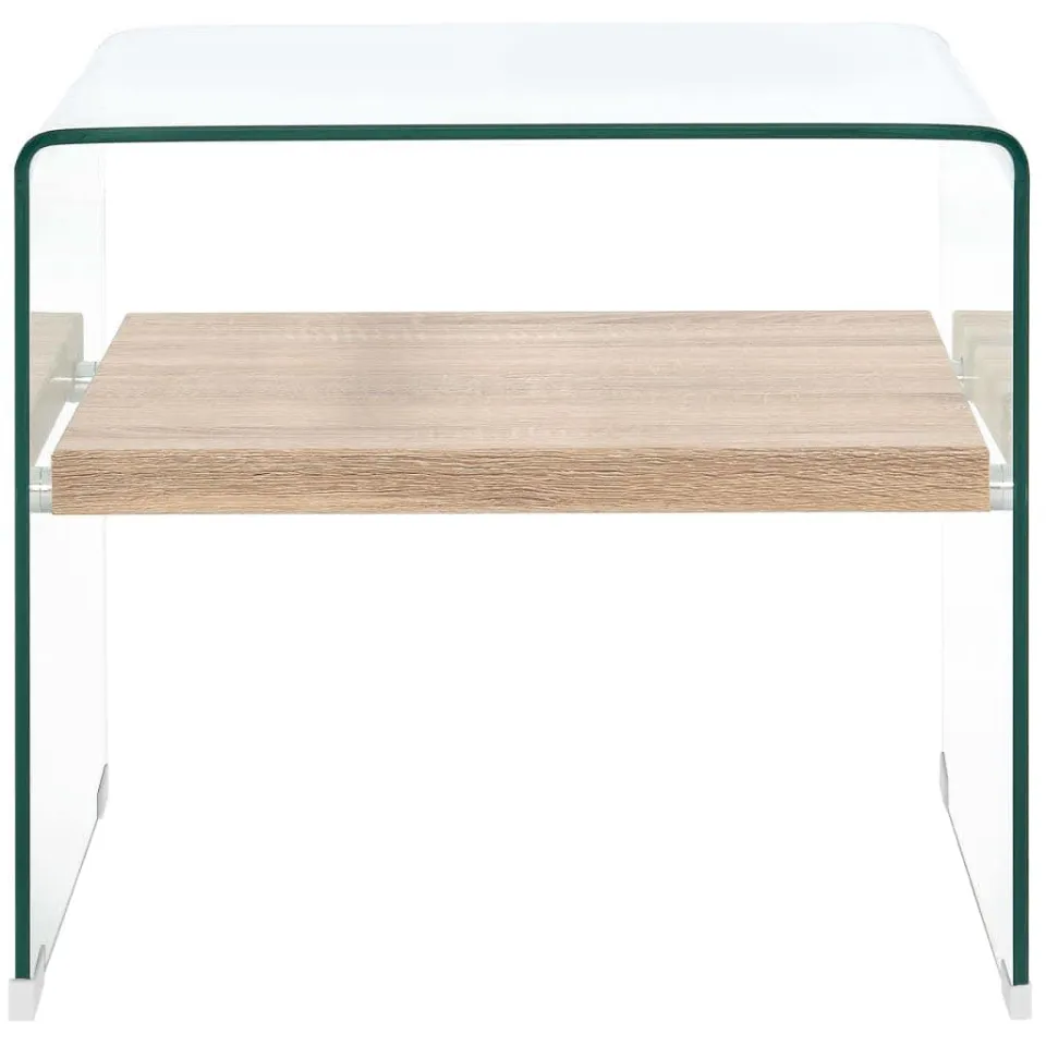 vidaXL Salontafel 50x50x45 cm gehard glas transparant Transparent