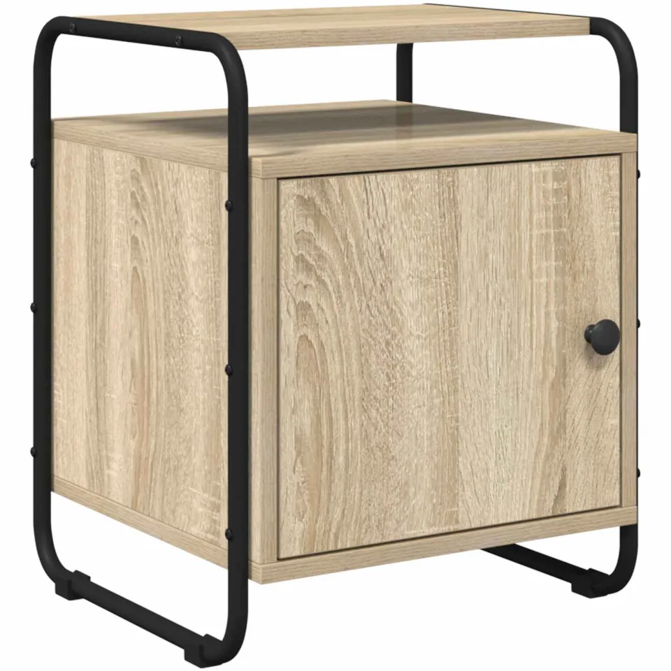 vidaXL Nachtkastje Sonoma Eiken 40 x 39.5 x 50 cm Bewerkt hout, foto 3