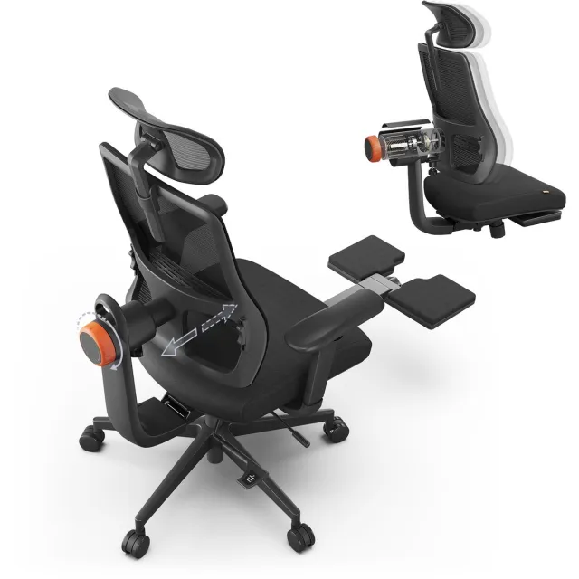 Newtral MAGICH-BP Ergonomische Bureaustoel met Voetensteun - 4D-verstelbare Armleuningen - Verstelbare Rugleuninghoogte- 96°-136° Kantelfunctie - Verstelling van de zitdiepte - Zwart
