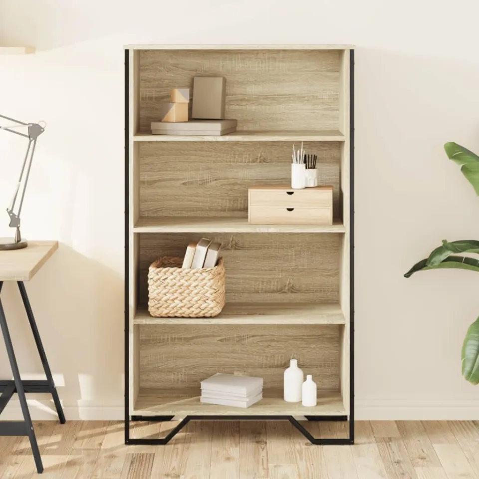 vidaXL Boekenkast 80x31x137,5 cm bewerkt hout sonoma eikenkleurig, foto 2