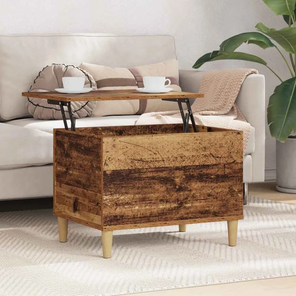 vidaXL Nachtkastje Oudhout 60 x 44,5 x 45 cm Bewerkt hout bruin, foto 4
