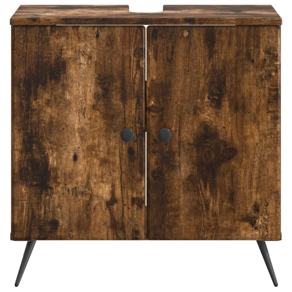 vidaXL Badkamer wastafelkast BREDA Gerookt eiken 59,5 x 31,5 x 59 cm, foto 4