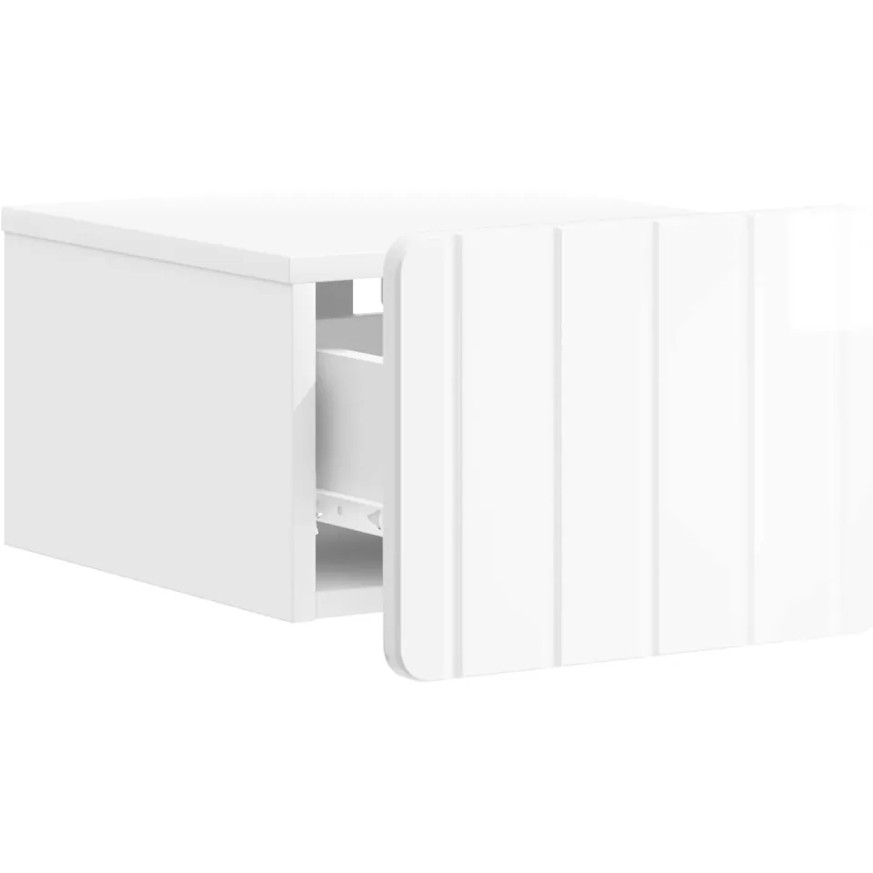 vidaXL Wandbeugel Bedkast Hoogglans Wit 33 x 34,5 x 24 cm Bewerkt hout, foto 4
