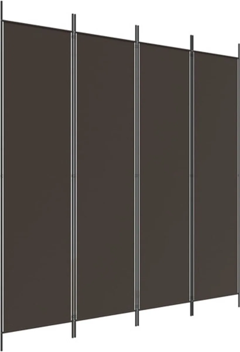 vidaXL Kamerscherm met 4 panelen 200x200 cm stof bruin, foto 3