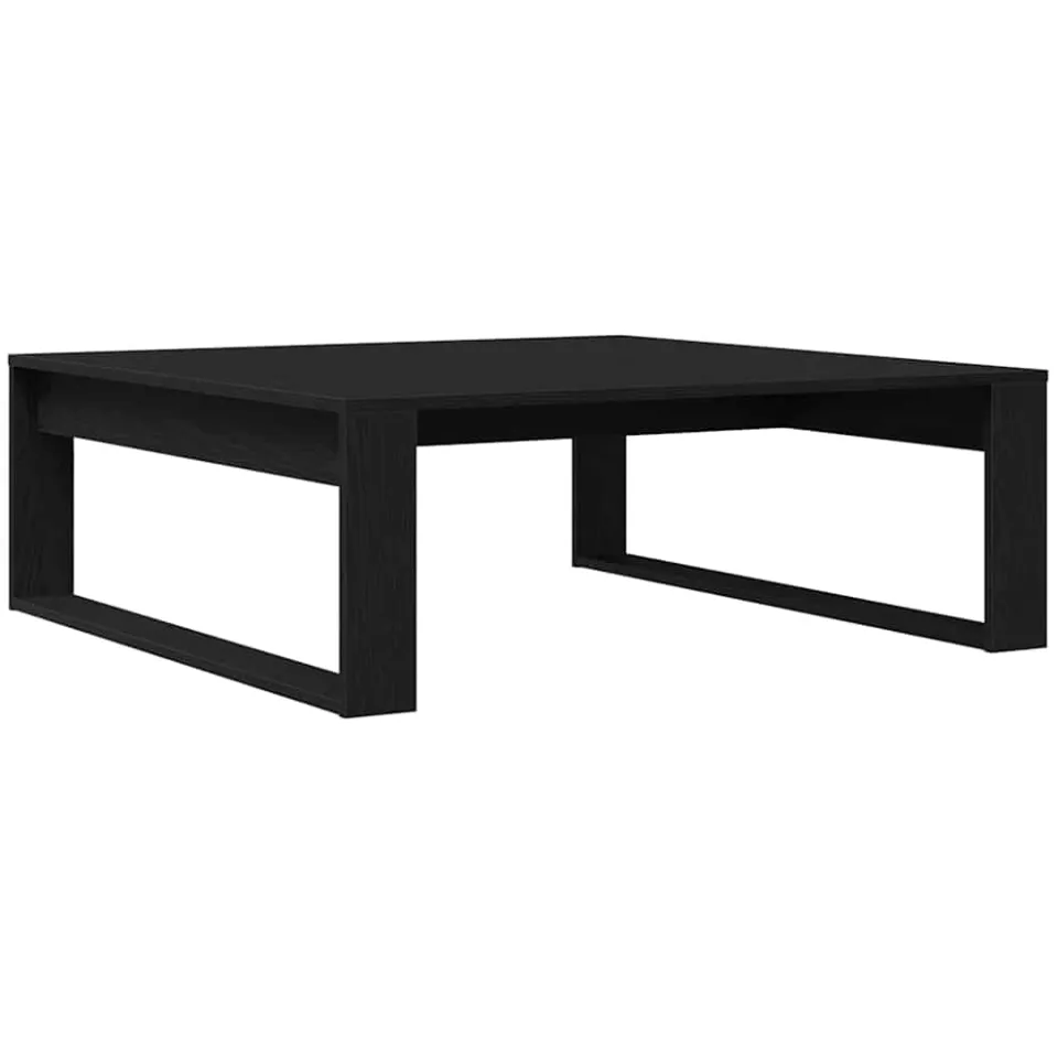 vidaXL Salontafel Zwart Eiken 100 x 100 x 35 cm Bewerkt hout, foto 3