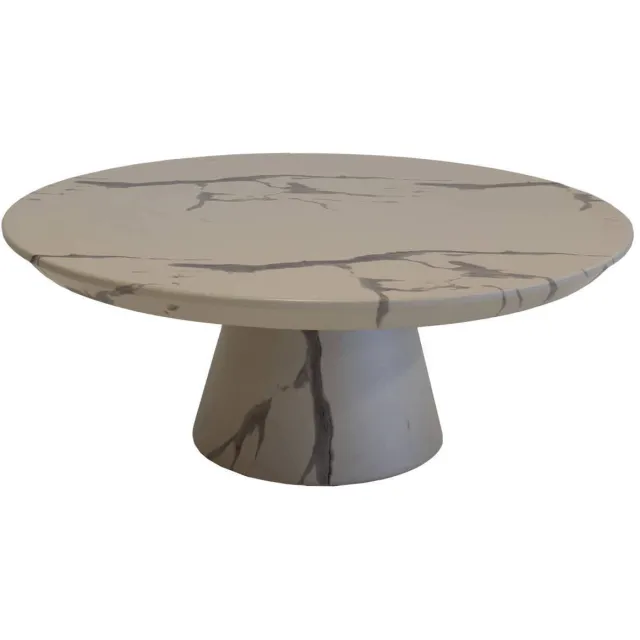 Giga Meubel Salontafel Flen Rond - Marmerlook - 90x90x35cm