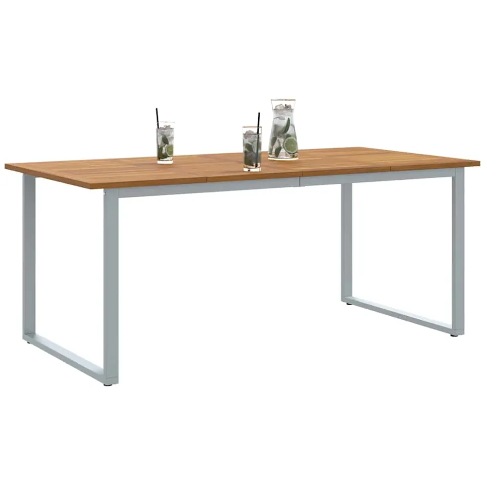 vidaXL Tuinstafel Grijs 180 x 90 x 75 cm Massief Acaciahout