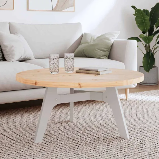 vidaXL Tafelblad rond Ø90x3 cm massief grenenhout bruin
