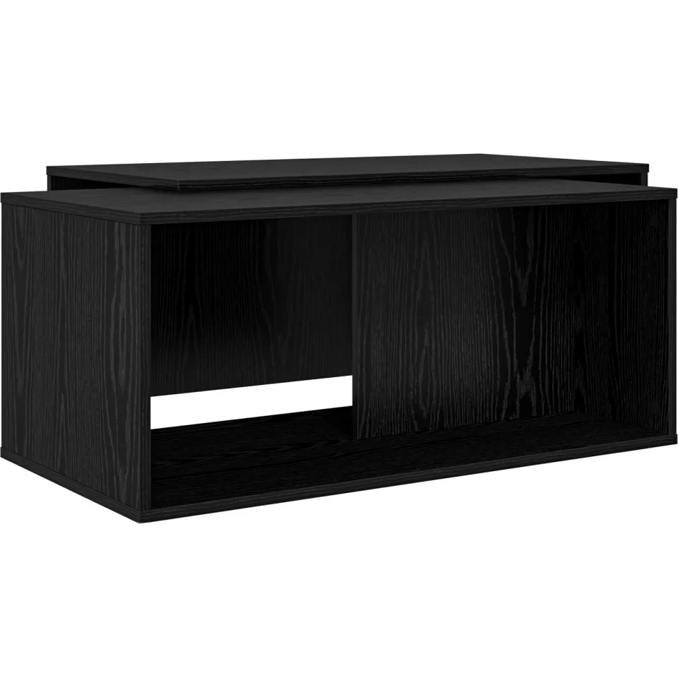 vidaXL Koffietafel Set 2 st Zwart Eiken 90 x 48 x 40 cm Bewerkt hout