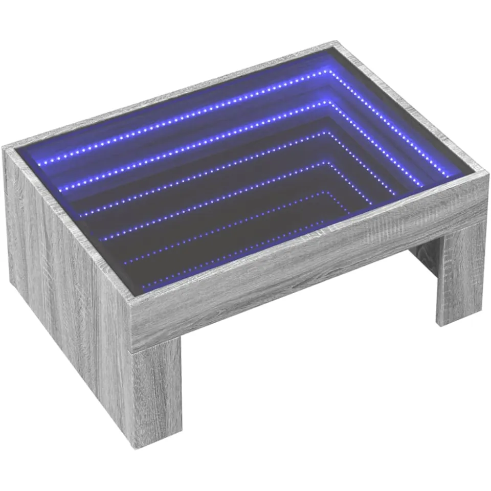 vidaXL Salontafel met Infinity LED 70x50x30 cm grijs sonoma eikenkleur