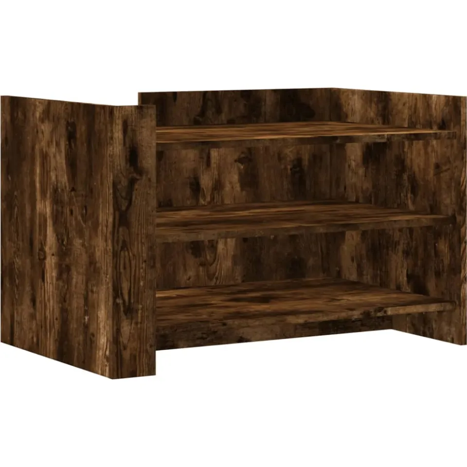 vidaXL Salontafel 80x50x50 cm bewerkt hout gerookt eikenkleurig, foto 3