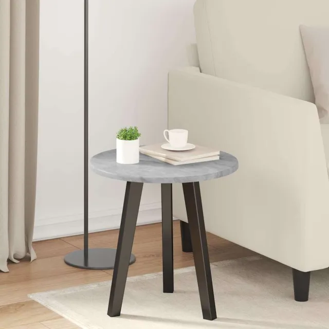 vidaXL Tafelblad Ø 40 x 1,5 cm Rond Bewerkt hout Betongrijs