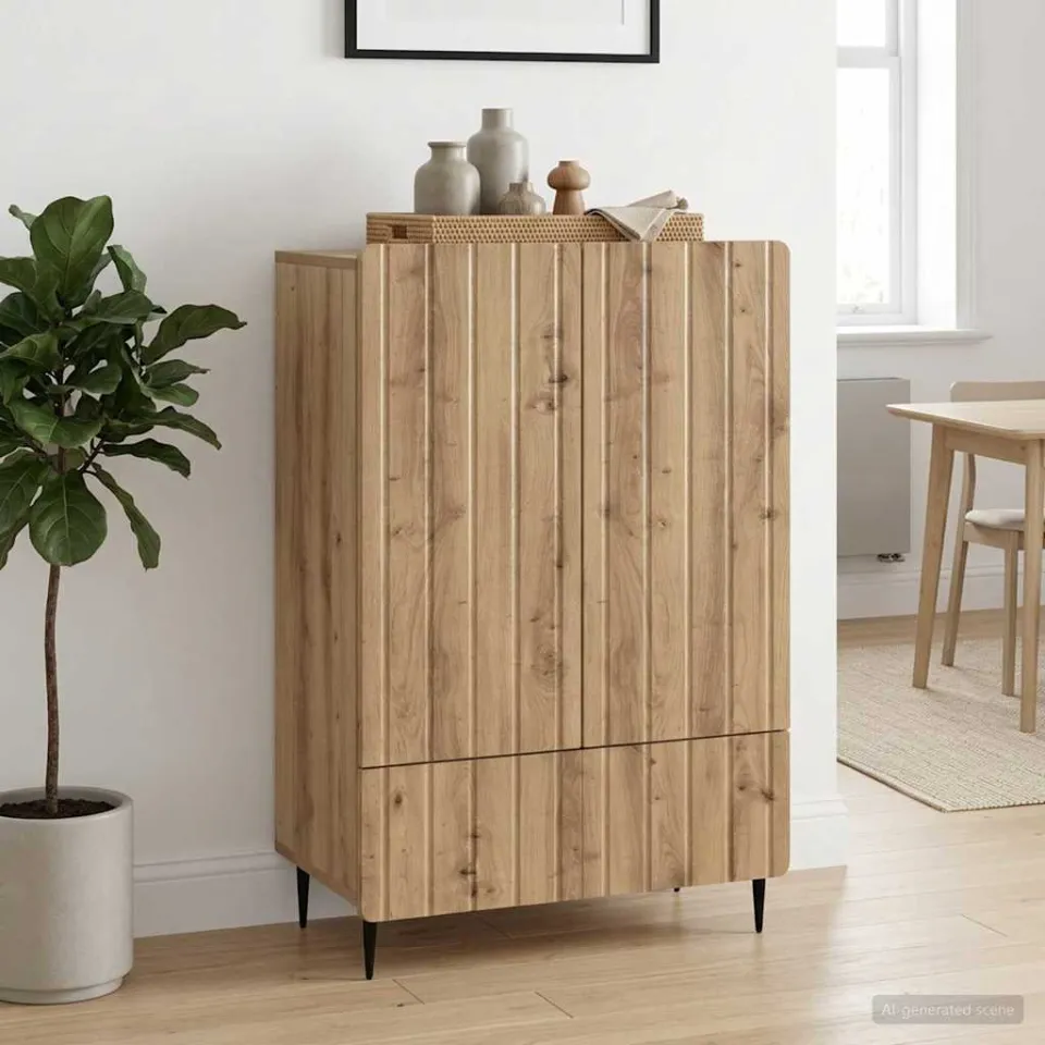 vidaXL Dressoir Artisanaal eiken 66 x 34,5 x 97 cm Bewerkt hout, foto 3