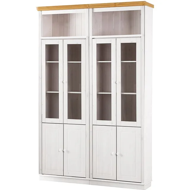 Notio Living Anita- Boekenkast in klassiek landhuisdesign van grenenhoutI WH Wit