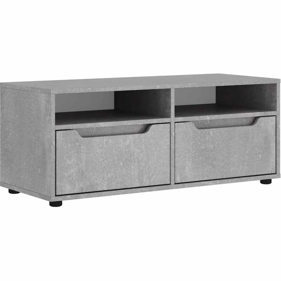 vidaXL Tv-meubel VISNES 100x40x38 cm bewerkt hout betongrijs grijs, foto 3