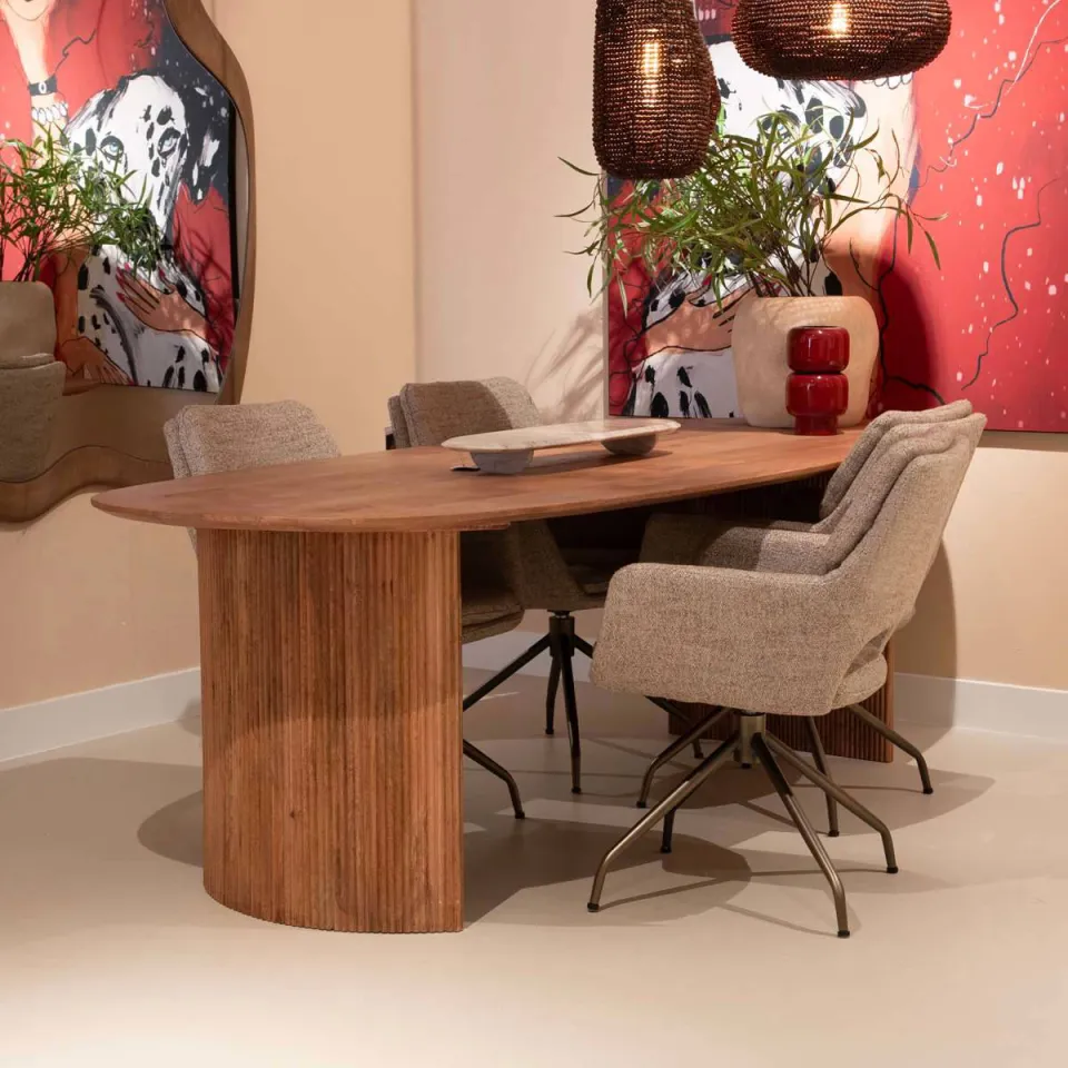 Giga Meubel Eettafel Feline - Deens Ovaal - Mangohout - 200cm, foto 3