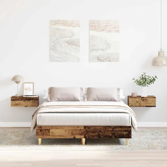 vidaXL Bedframe zonder matras 120x190 cm spaanplaat bewerkt hout Bruin