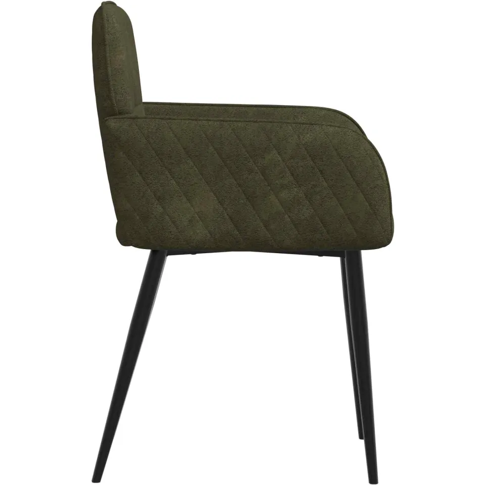 vidaXL Eettafelstoelen 2 st Nep Suede Leer Legergroen 59x56,5x85cm groen, foto 4