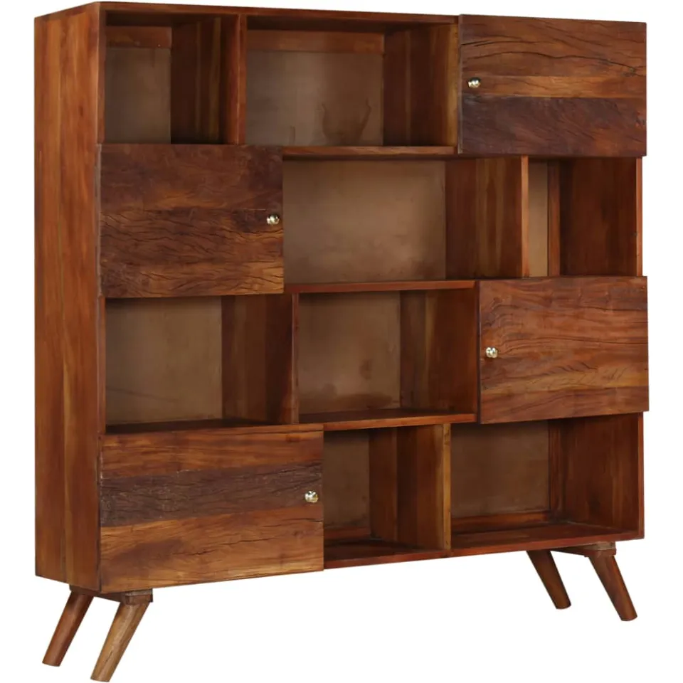 vidaXL Hoge kast 150x40x152 cm massief gerecycled hout bruin, foto 2