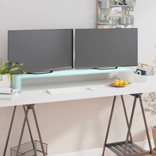 vidaXL TV-meubel/monitorverhoger 110x30x13 cm glas groen, foto 2