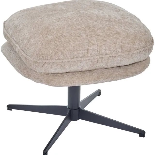 Atmosphera Créateur d'intérieur® Draaibare voetsteun van chenille-stof STELAN argile
