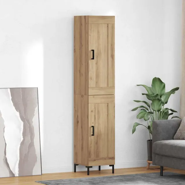 vidaXL Highboard Artisan Eiken 34,5 x 34 x 180 cm Bewerkt hout