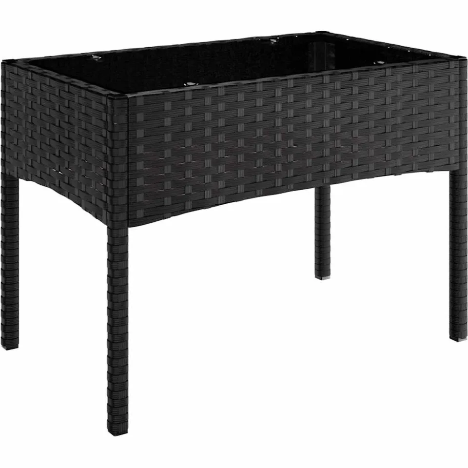 vidaXL 4-delige Loungeset met kussens poly rattan zwart, foto 3