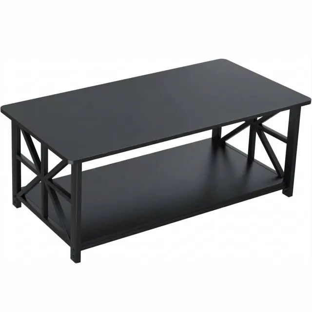 Imperatoris Salontafel - Geschikt voor Woonkamer, Thuiskantoor & Buiten - Stijlvolle Salon Tafel en Sidetable - Zwart - 52 x 100 x 45 cm - van Imperatoris