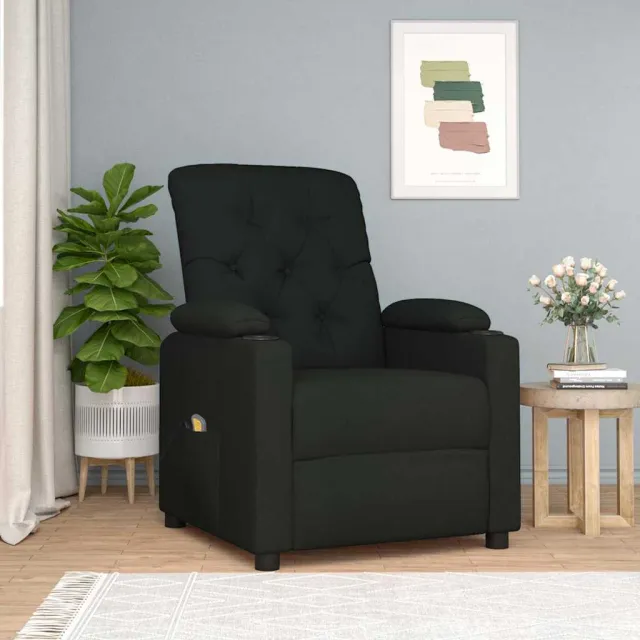 vidaXL Massagestoel stof zwart, foto 2