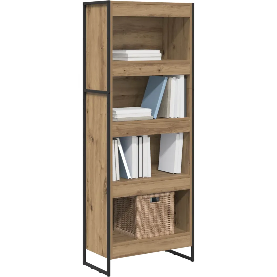 vidaXL Boekenkast 60 x 30 x 155 cm Bewerkt hout Ambachtelijk eiken Bruin