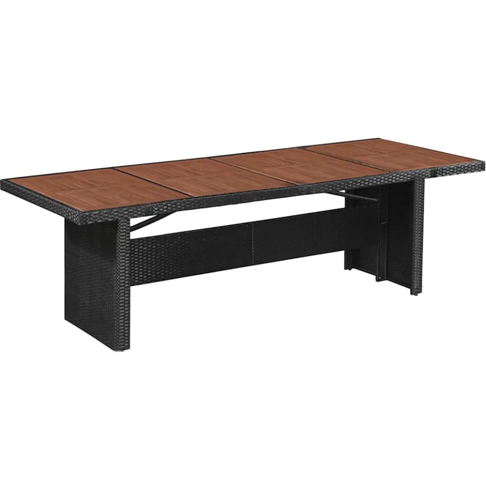 vidaXL 9-delige Tuinset met kussens poly rattan zwart