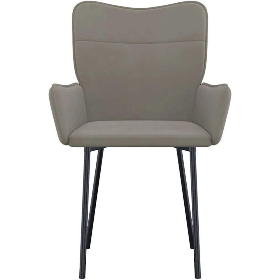 vidaXL Eetkamerstoelen 2 st fluweel lichtgrijs grijs, foto 4