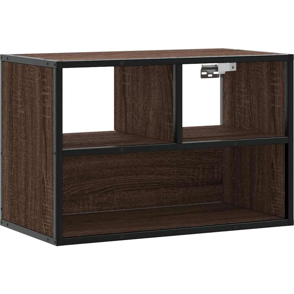 vidaXL Tv-meubel 60x31x39,5 cm bewerkt hout metaal bruin eikenkleurig, foto 3
