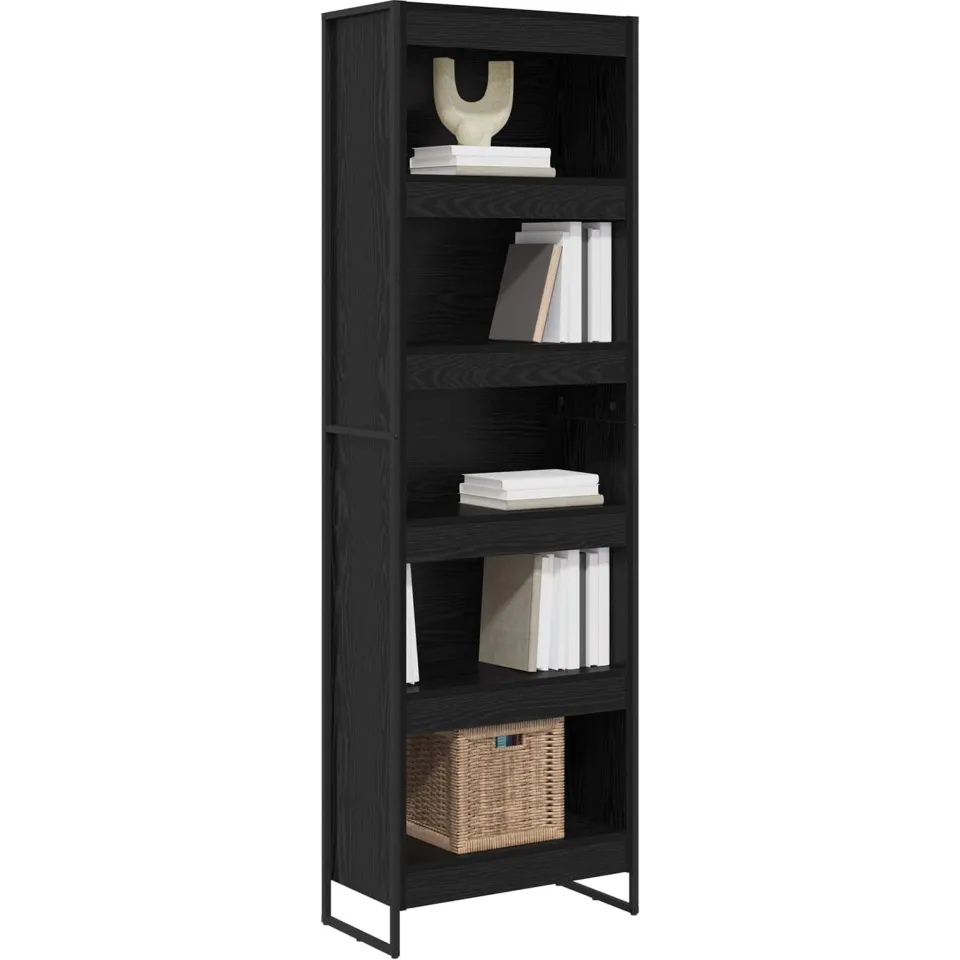vidaXL Boekenkast 60 x 30 x 189,5 cm Bewerkt hout Zwart Eiken, foto 3