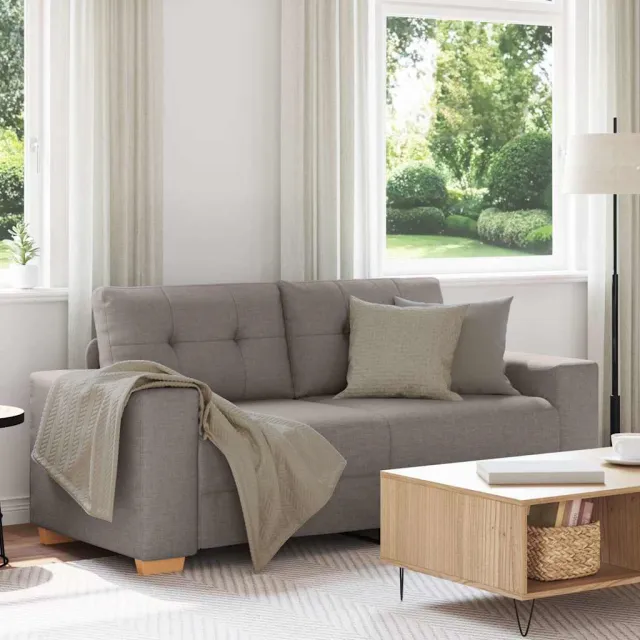 vidaXL Loveseat Bank Taupe 180x77x82 cm Stof
