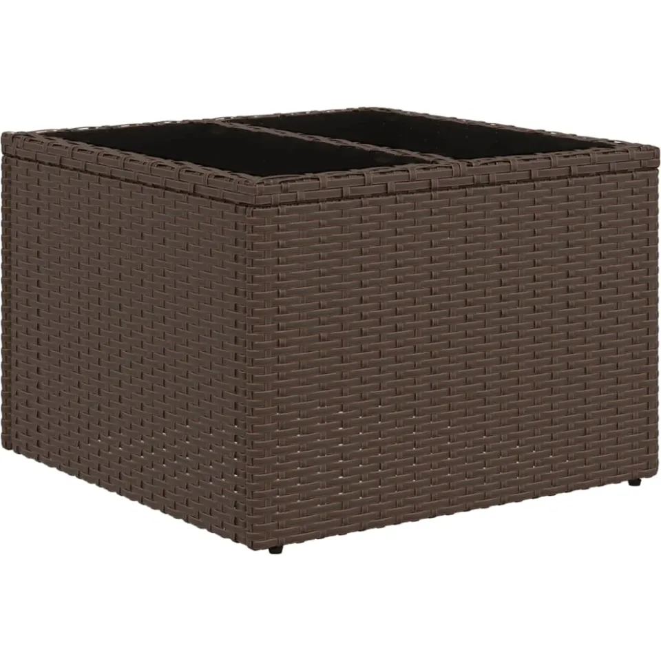 vidaXL 9-delige Loungeset met kussens poly rattan bruin