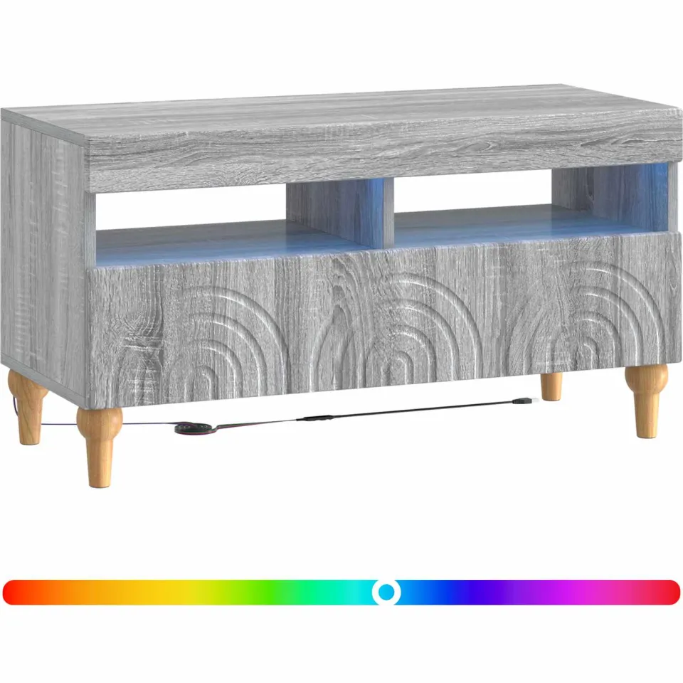 vidaXL LED tv-meubel ALKMAAR 81 x 35 x 43 cm Grijs Sonoma Bewerkt hout
